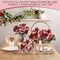 8 Packs Artificial Peony Flowers Faux Flowers Silk Hydrangea Bouquet Vintage Wedding Home Table Door Decor Reusable Bouquet of Rose Flowers for Valentine Wedding Birthday Party (Red and Pink,Peony)